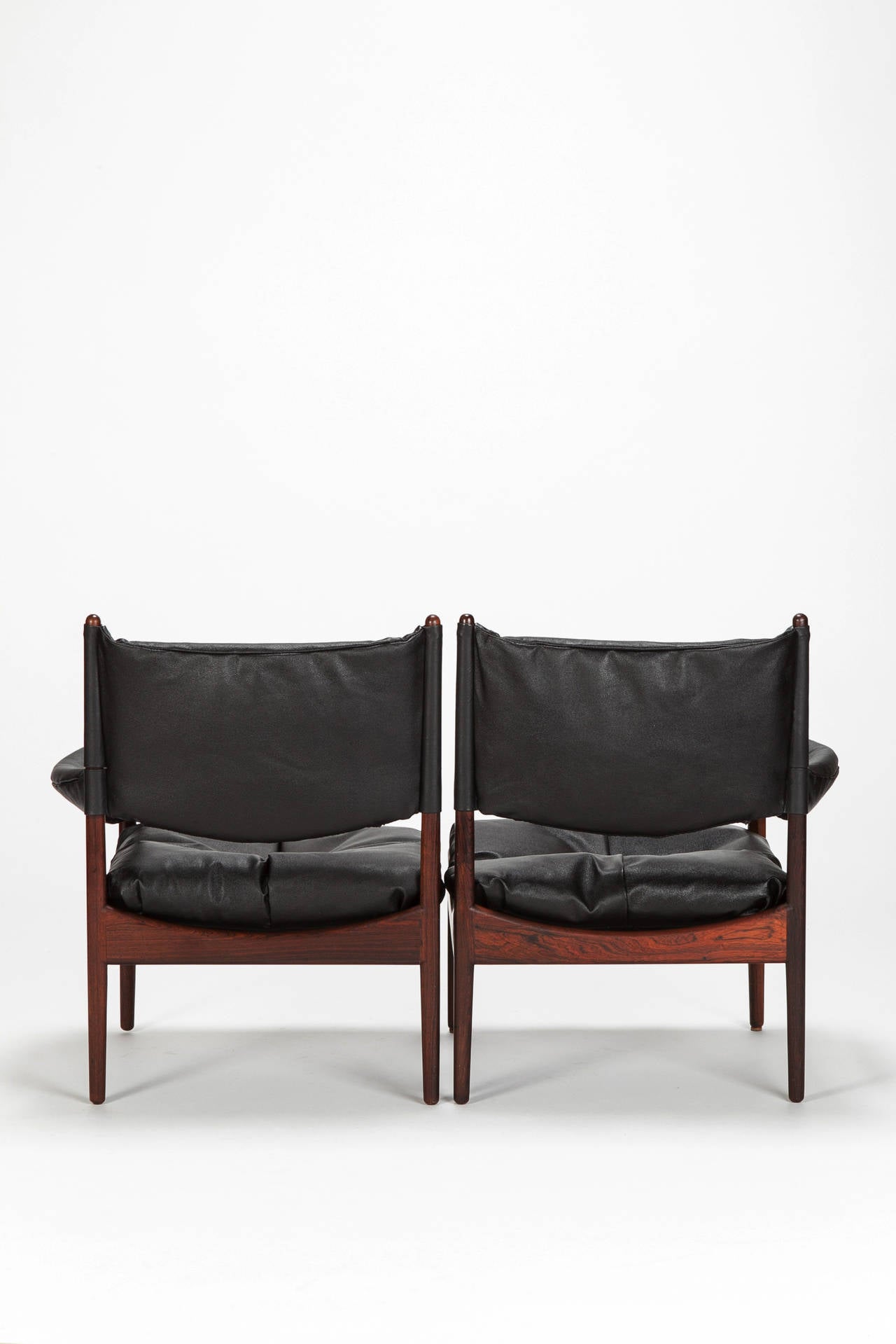 Leather Danish Rosewood Modus Lounge Chair Set by Kristian Solmer Vedel, 1960s