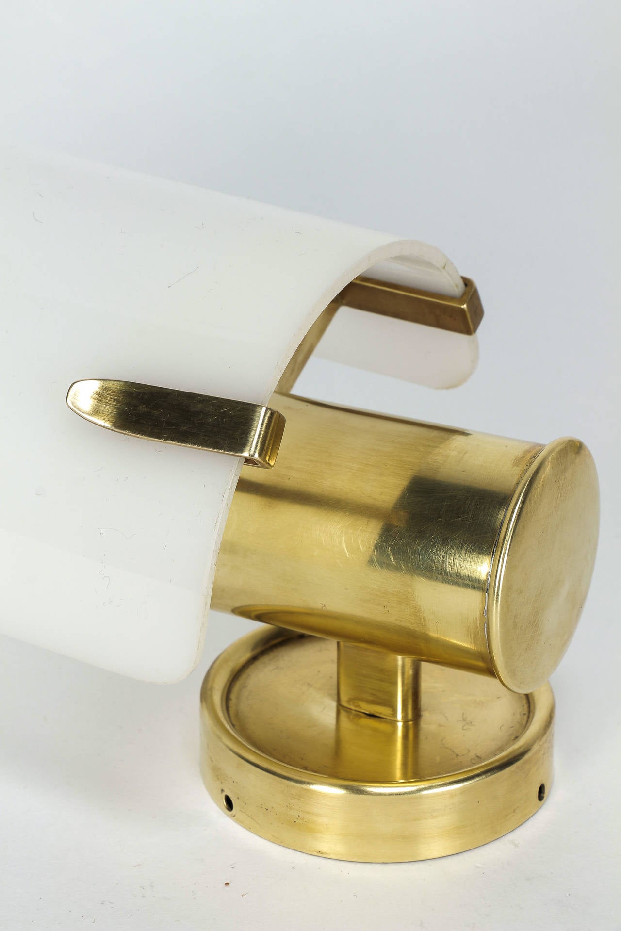 Mid-20th Century Pair of Swiss Brass and Lucite Wall Sconces, 1960s For Sale