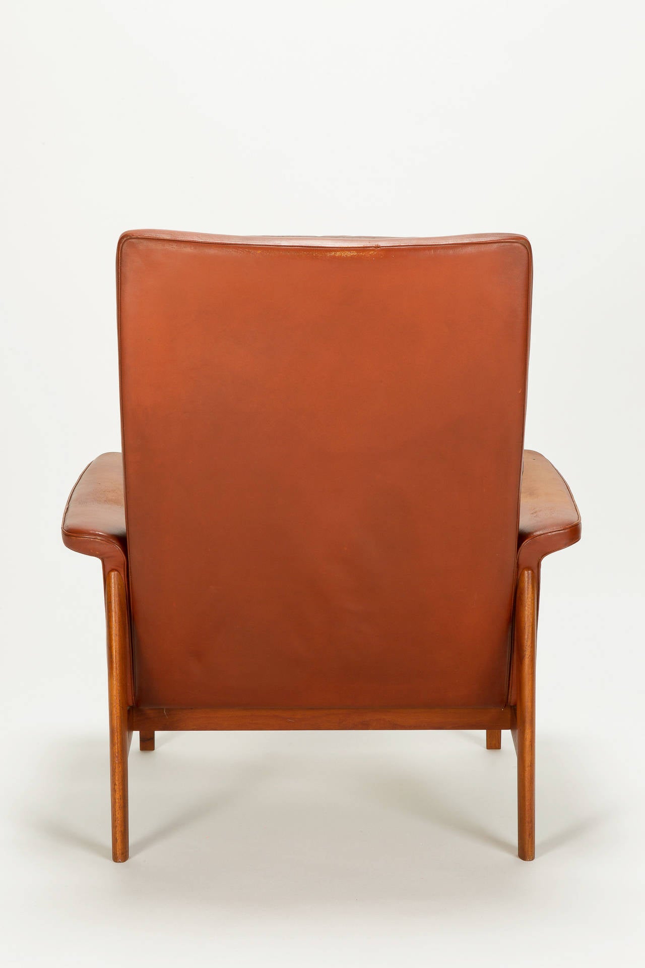 Mid-Century Modern Jupiter High Back Chair Leather Teak by Finn Juhl, 1960s