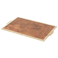 Bird's Eye Maple and Brass Tray in the Willy Rizzo Style, 1970