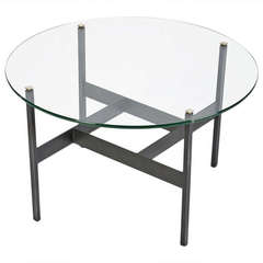 Italian Crystal Glass Coffee Table Attributed to Fontana Arte 1950s