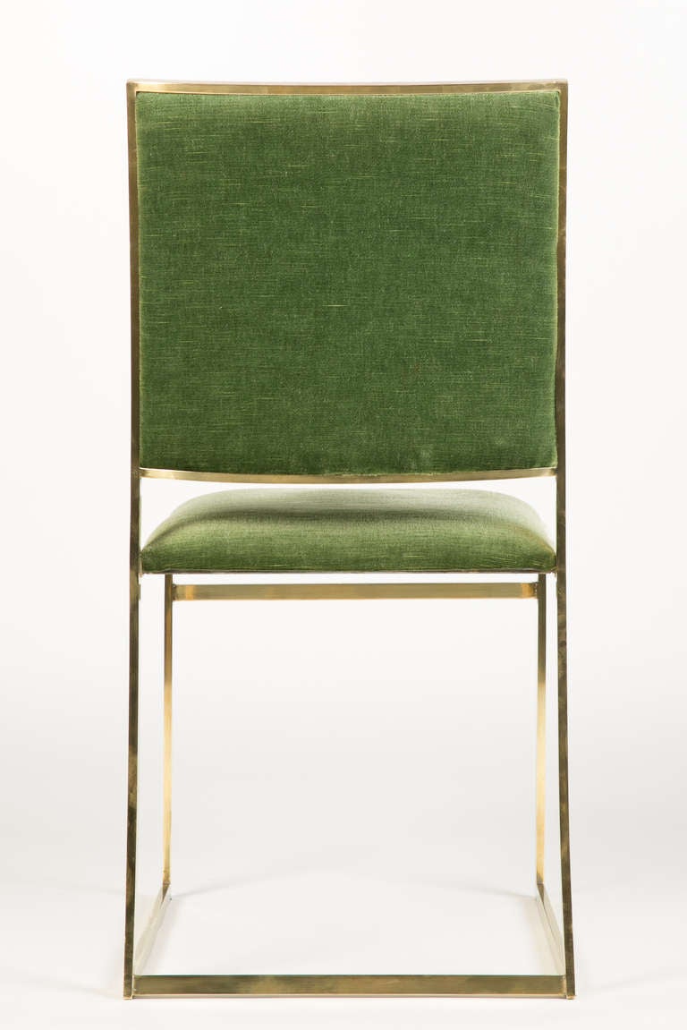Late 20th Century Six Italian Brass Dining Chairs in Style of Willy Rizzo