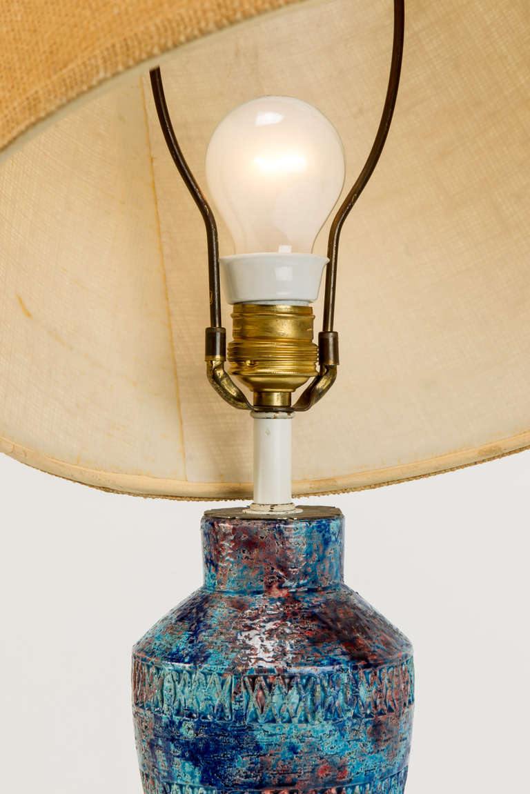 Mid-20th Century Italian Pottery Table Lamp by Aldo Londi, Bitossi