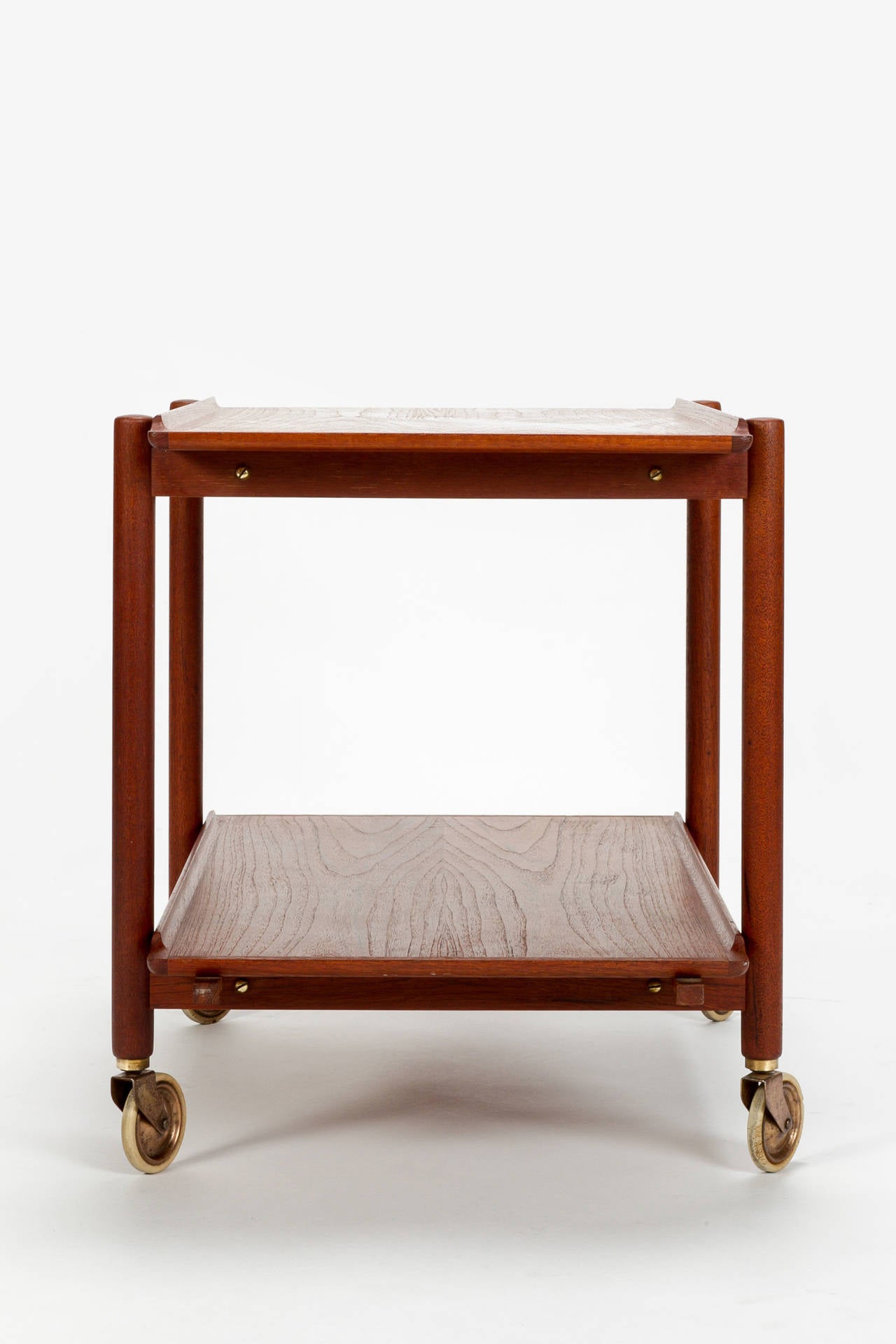 Mid-Century Modern Danish Teak Bar Cart by Poul Hundevad, 1960s