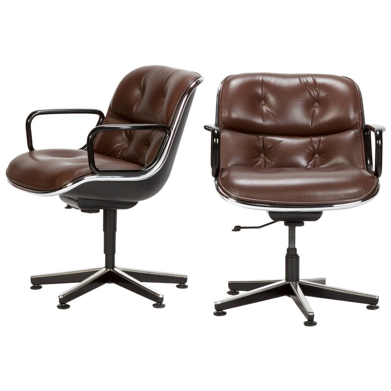 Pair of Executive Chairs Model 12E1 by Charles Pollock for Knoll For