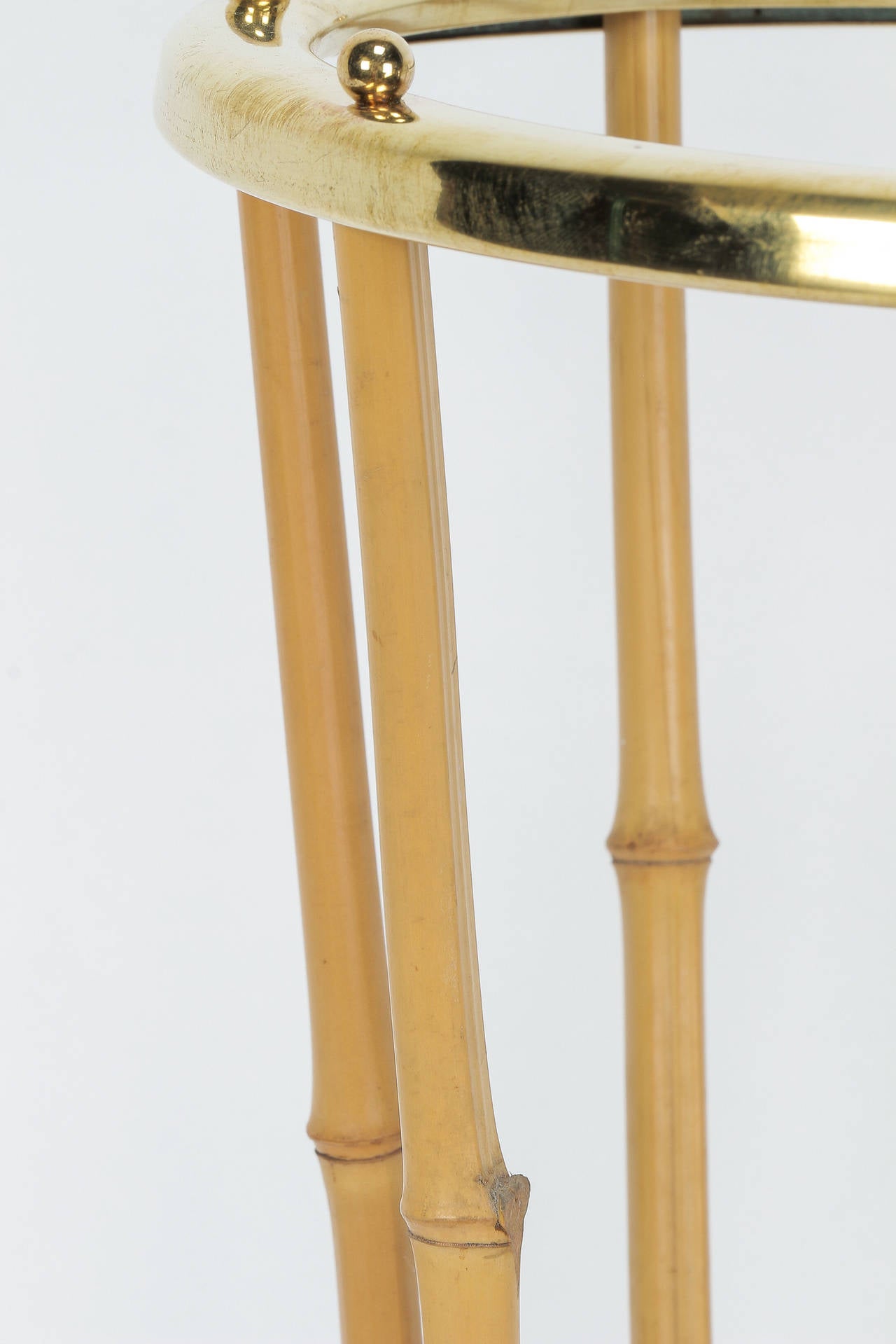 Austrian Bamboo and Brass Umbrella Stand in the Style of Carl Auböck, 1950s For Sale