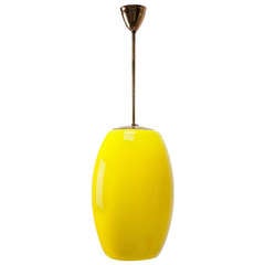 Yellow Ceiling Lamp by Alessandro Pianon 50's