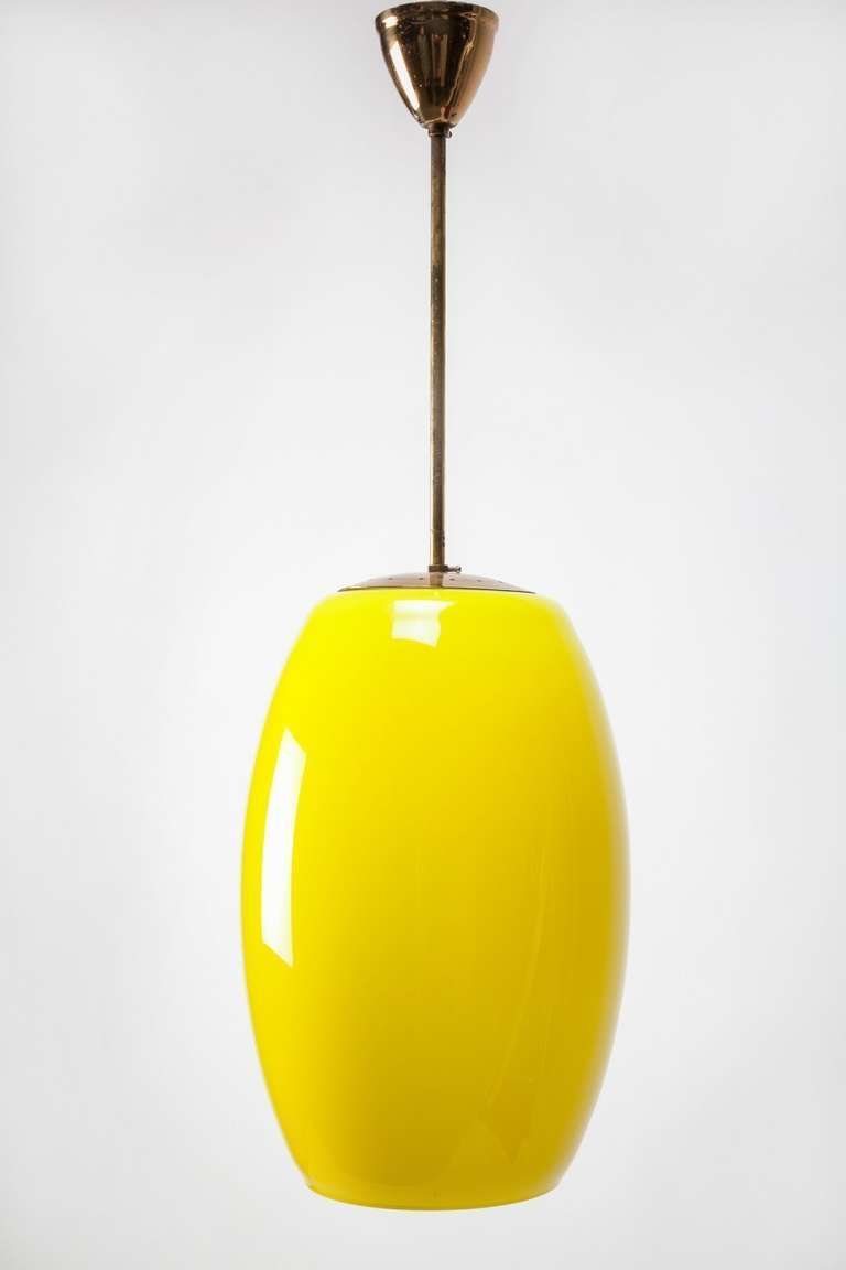 Yellow Ceiling Lamp by Alessandro Pianon 50's