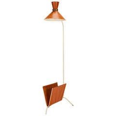Floor Lamp Magazine Holder by Rene Mathieu for Lunel 50'