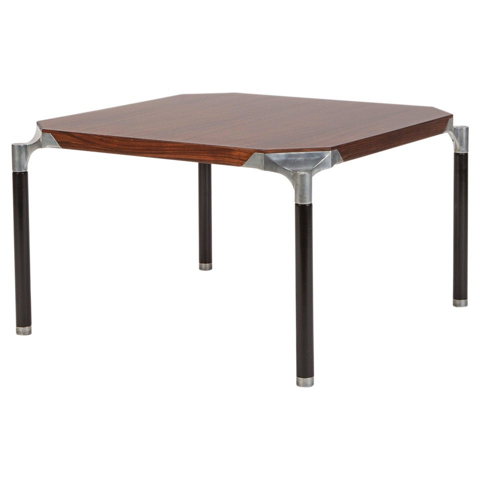 Mahogany & Metal Coffee Table by Ico & Luisa Parisi For Sale