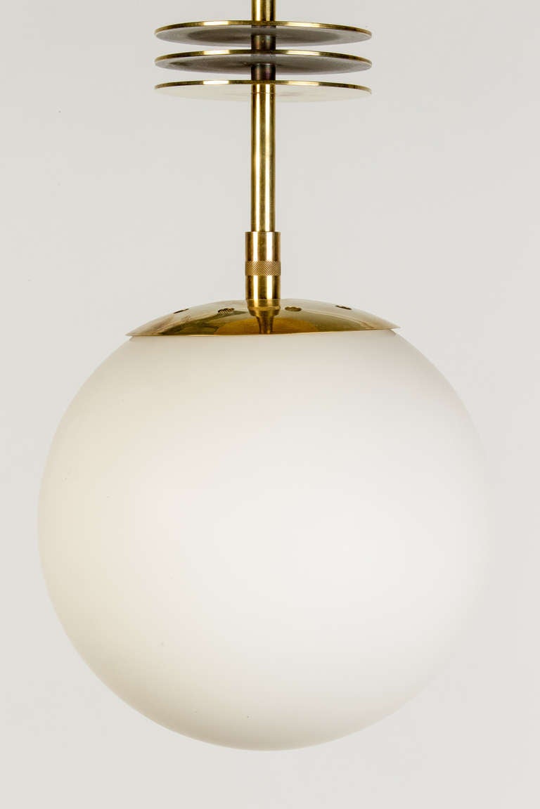 Art Deco Swiss Brass Ceiling Lamp by BAG Turgi In Excellent Condition In Basel, CH