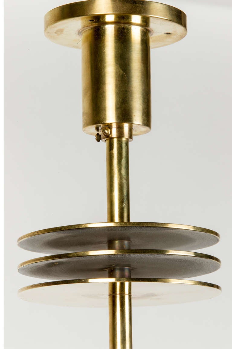 Art Deco Swiss Brass Ceiling Lamp by BAG Turgi 1
