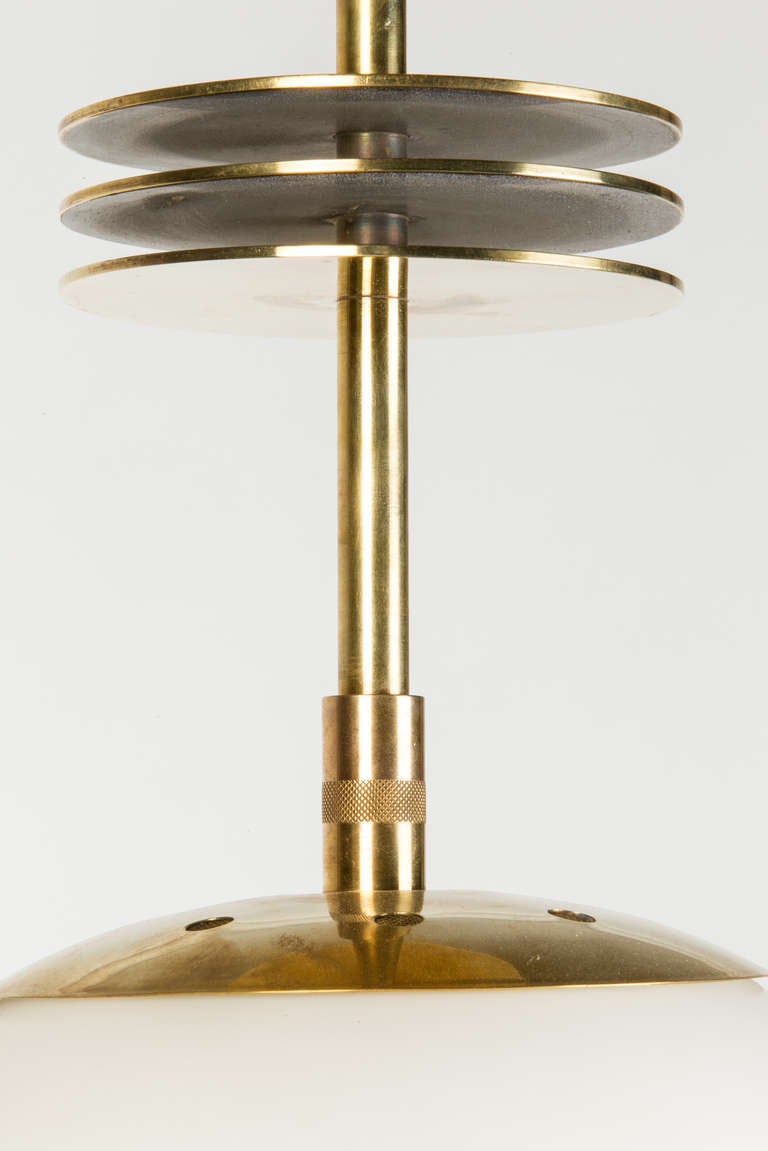 Art Deco Swiss Brass Ceiling Lamp by BAG Turgi 2