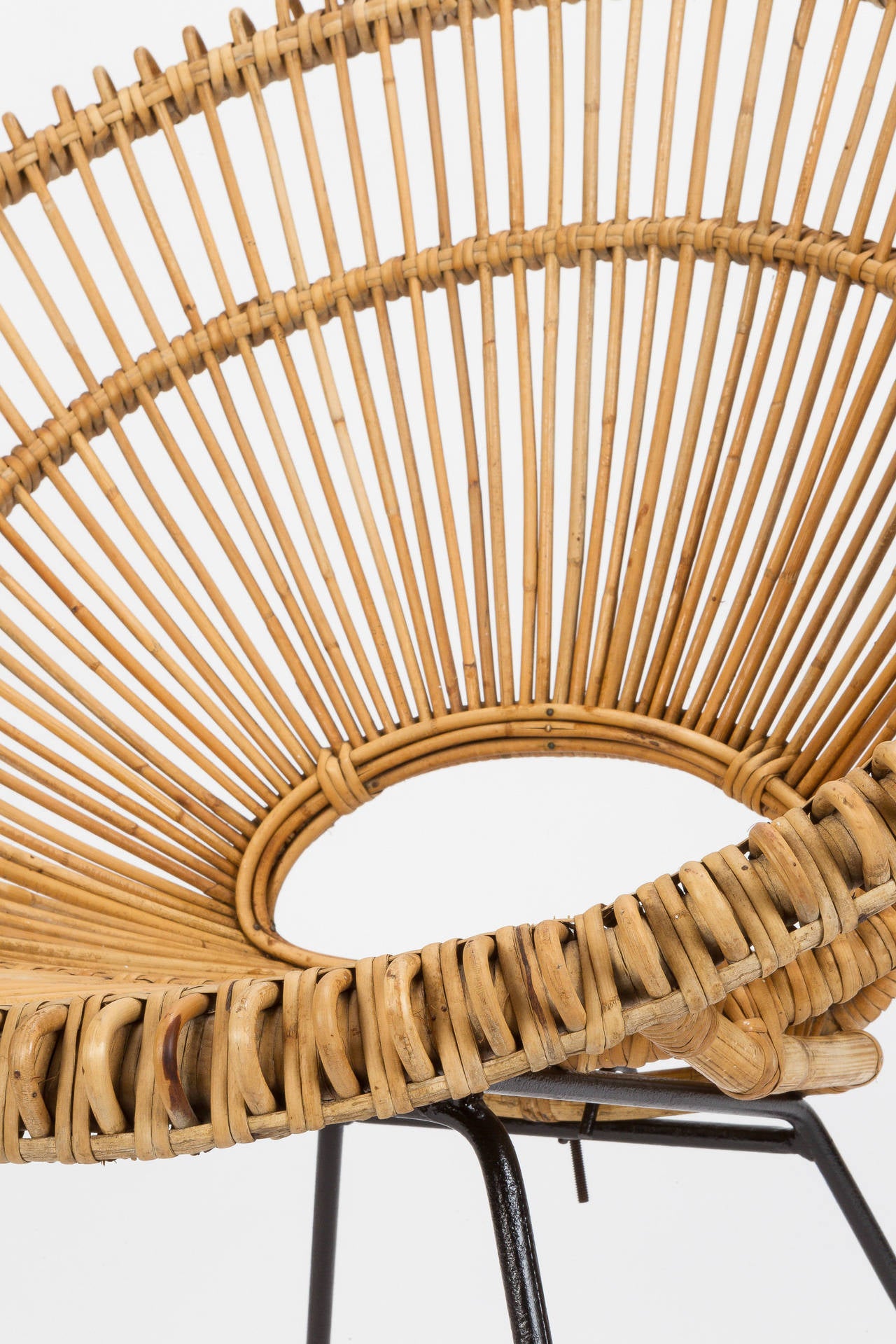 Bamboo French Wicker Chair Attributed to Janine Abraham & Dirk Jan Rol, 1950s