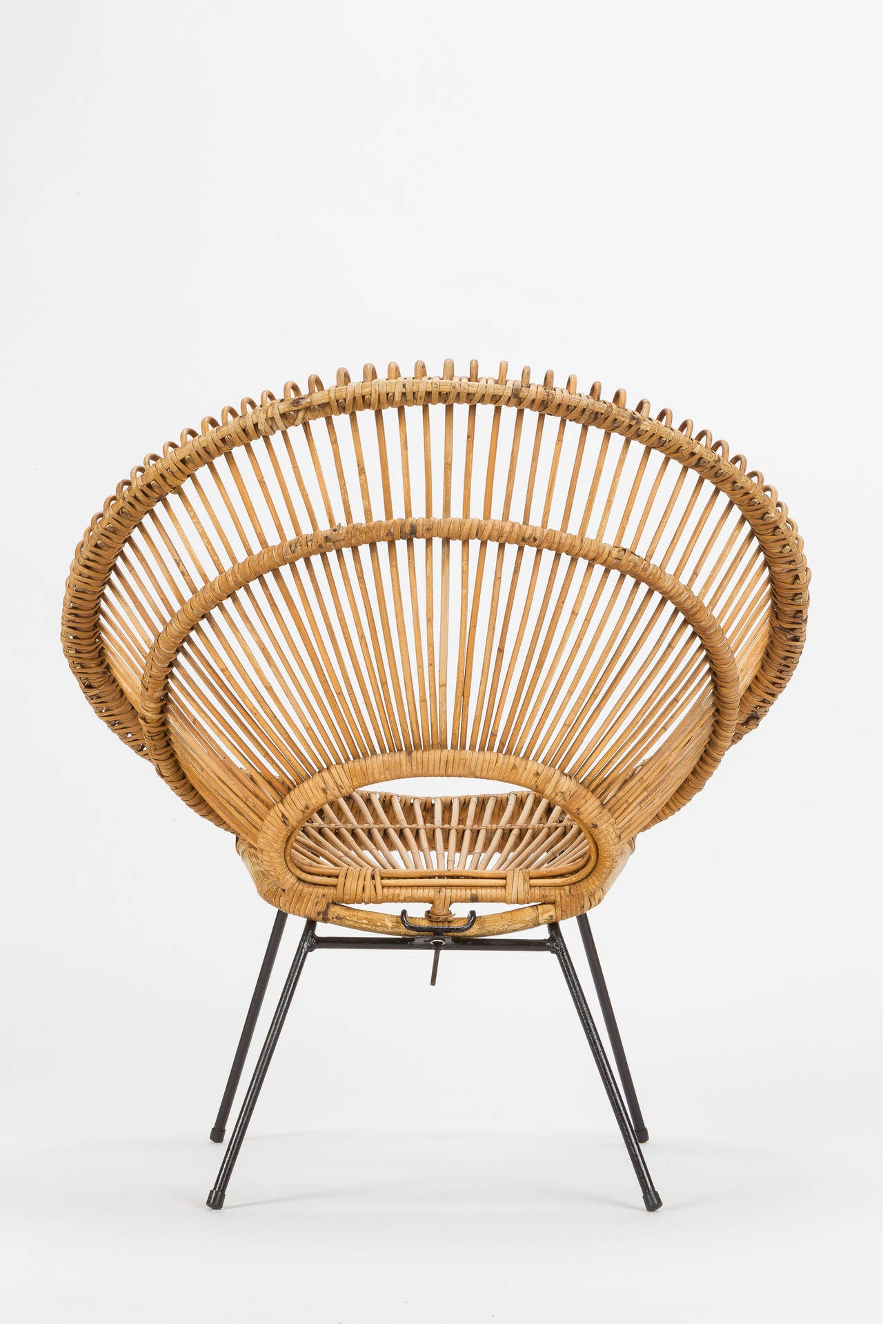 French Wicker Chair Attributed to Janine Abraham & Dirk Jan Rol, 1950s In Excellent Condition In Basel, CH