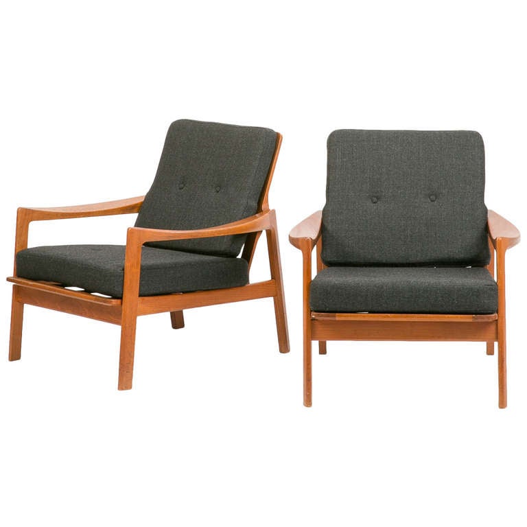 Pair of Easy Chairs by Tove & Edvard Kindt-Larsen For Sale