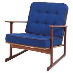 Danish Easy Chair, Lattice-Back, Teak, by Ib Kofod Larsen