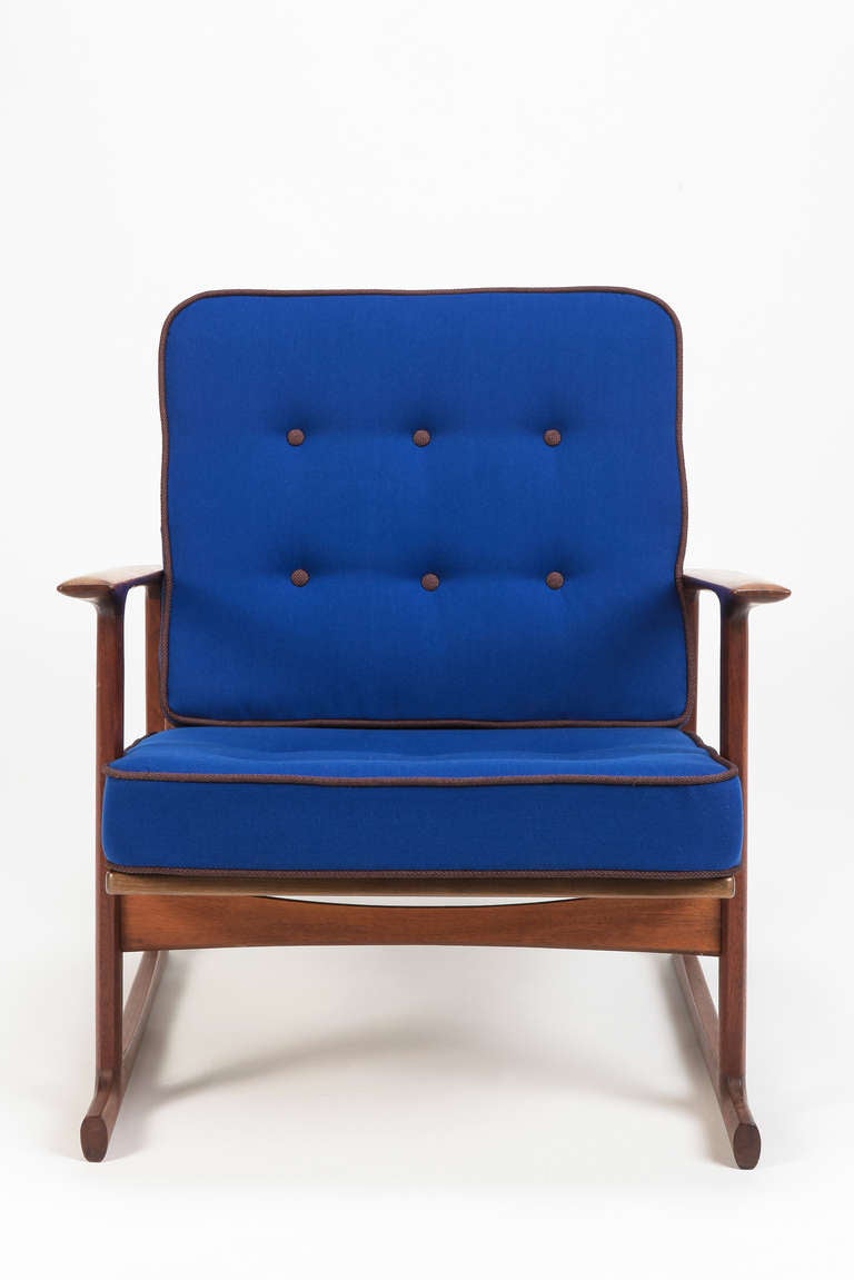 Mid-20th Century Danish Easy Chair, Lattice-Back, Teak, by Ib Kofod Larsen For Sale
