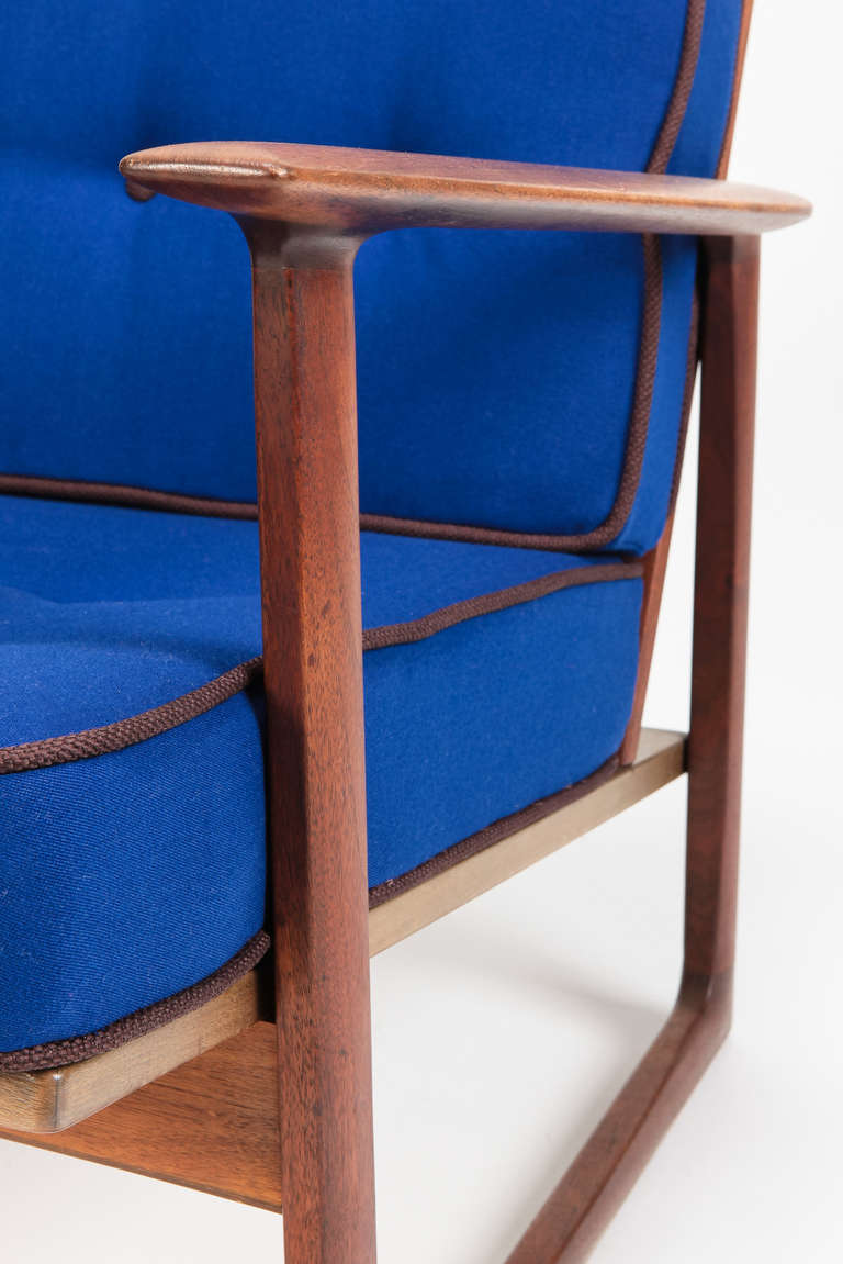 Danish Easy Chair, Lattice-Back, Teak, by Ib Kofod Larsen For Sale 3