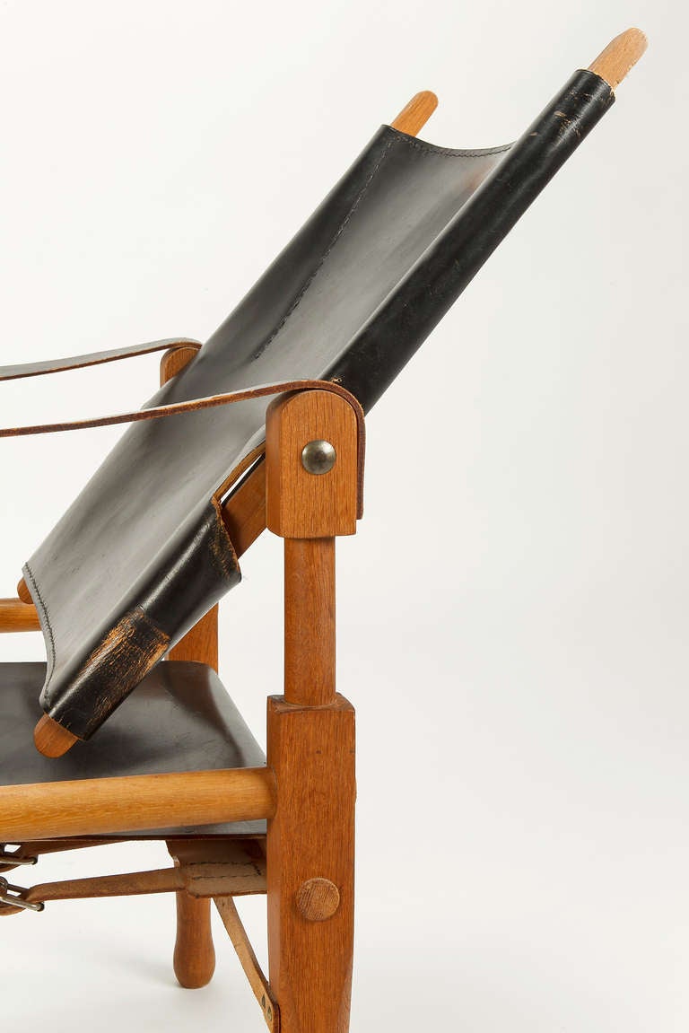 Swiss Leather Safari Chair by Wilhelm Kienzle 1