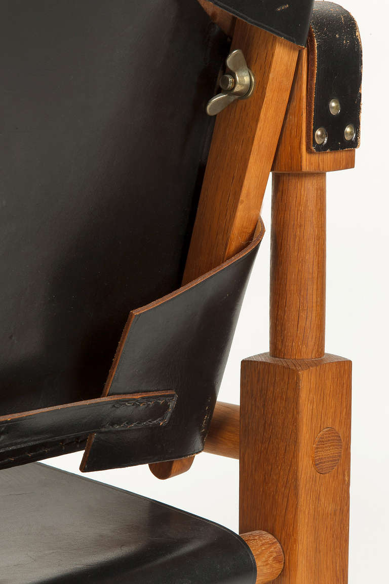 Swiss Leather Safari Chair by Wilhelm Kienzle 3