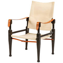 Safari Chair in Linen by Wilhelm Kienzle