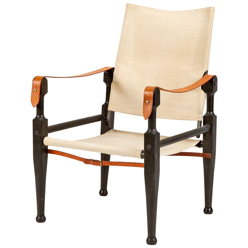 Safari Chair in Linen by Wilhelm Kienzle