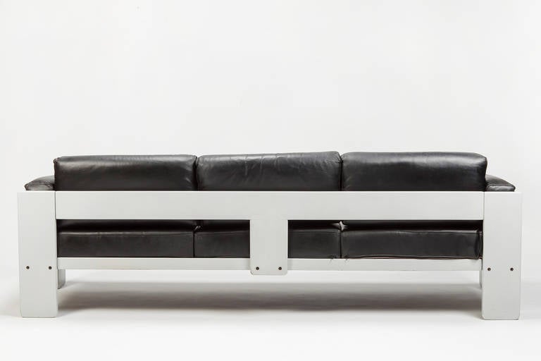 Mid-Century Modern Pair of Leather Bastiano Settees by Tobia Scarpa for Knoll, 1960s