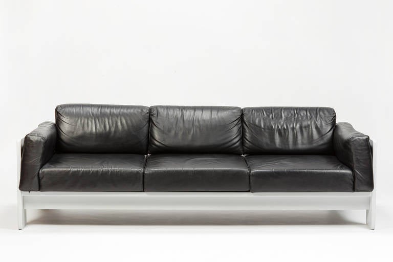 Italian Pair of Leather Bastiano Settees by Tobia Scarpa for Knoll, 1960s