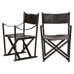 Pair of MK 16 Safari Directors Chairs by Mogens Koch Leather