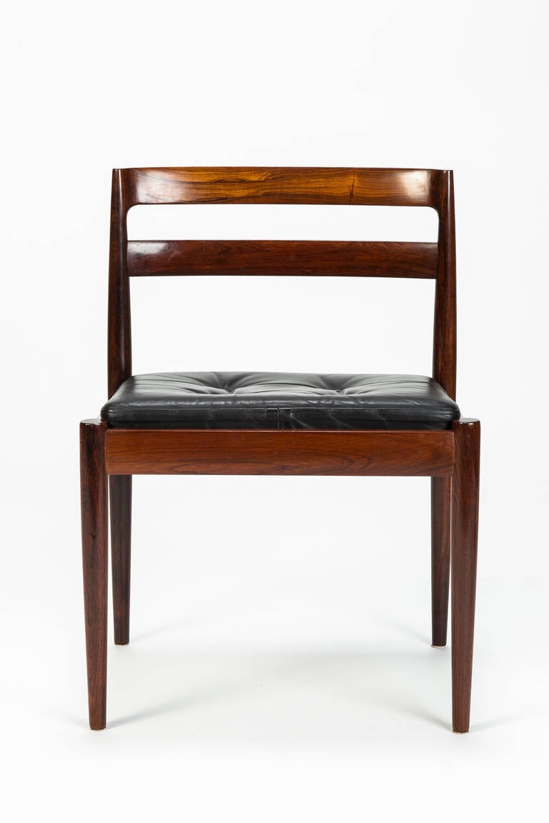 Danish Set of Four Rosewood Chairs 
