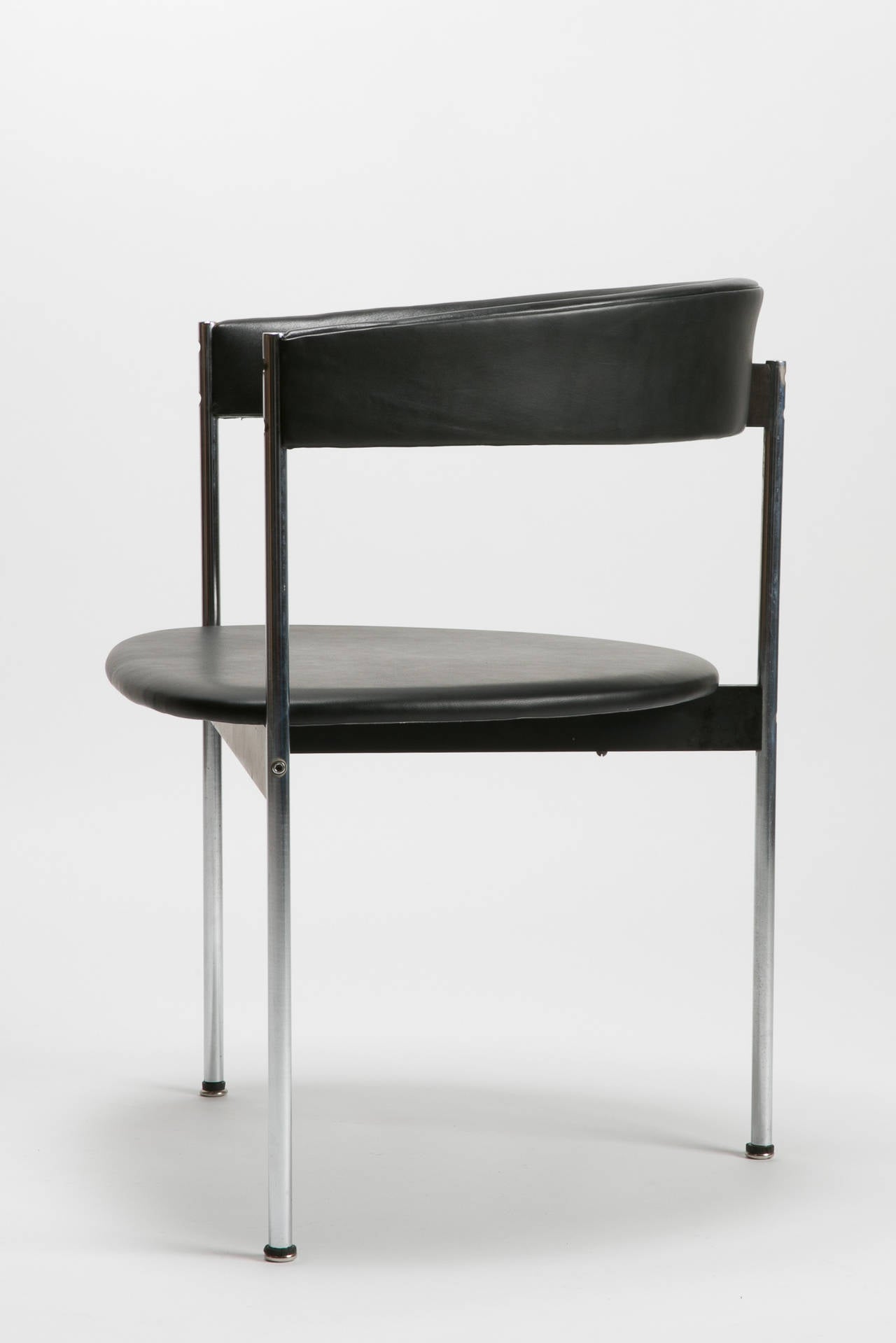 Eight Swiss Leather Dining Chairs by Dieter Waeckerlin, 1960s at 1stDibs