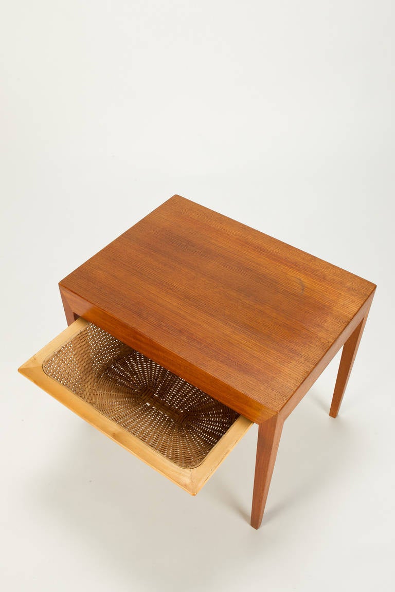 Severin Hansen Sewing or Side Table Teak for Haslev Denmark 1960s