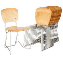 Set of 14 Alu-Flex Stacking Chairs by Armin Wirth