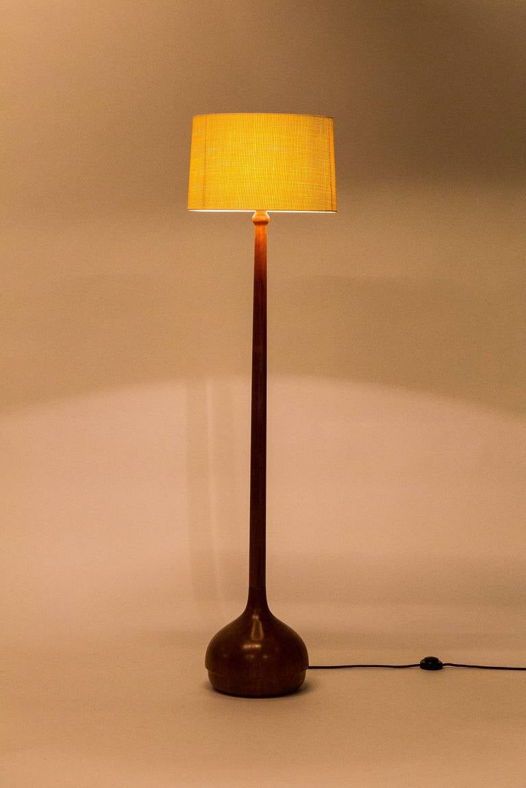 Scandinavian Modern Danish Teak Floor Lamp Bulb Base