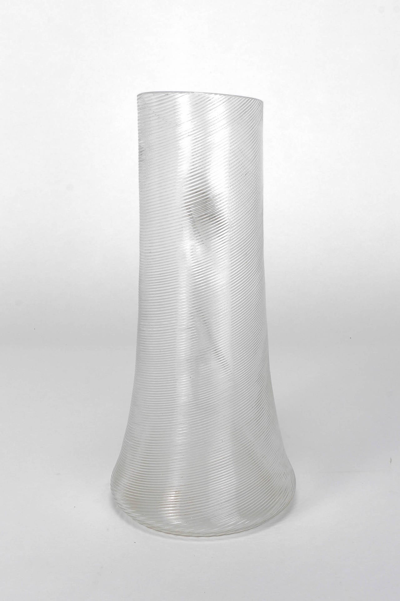 Mid-Century Modern Italian Venini Filigrana Glass Decanter Jar, 1930s For Sale