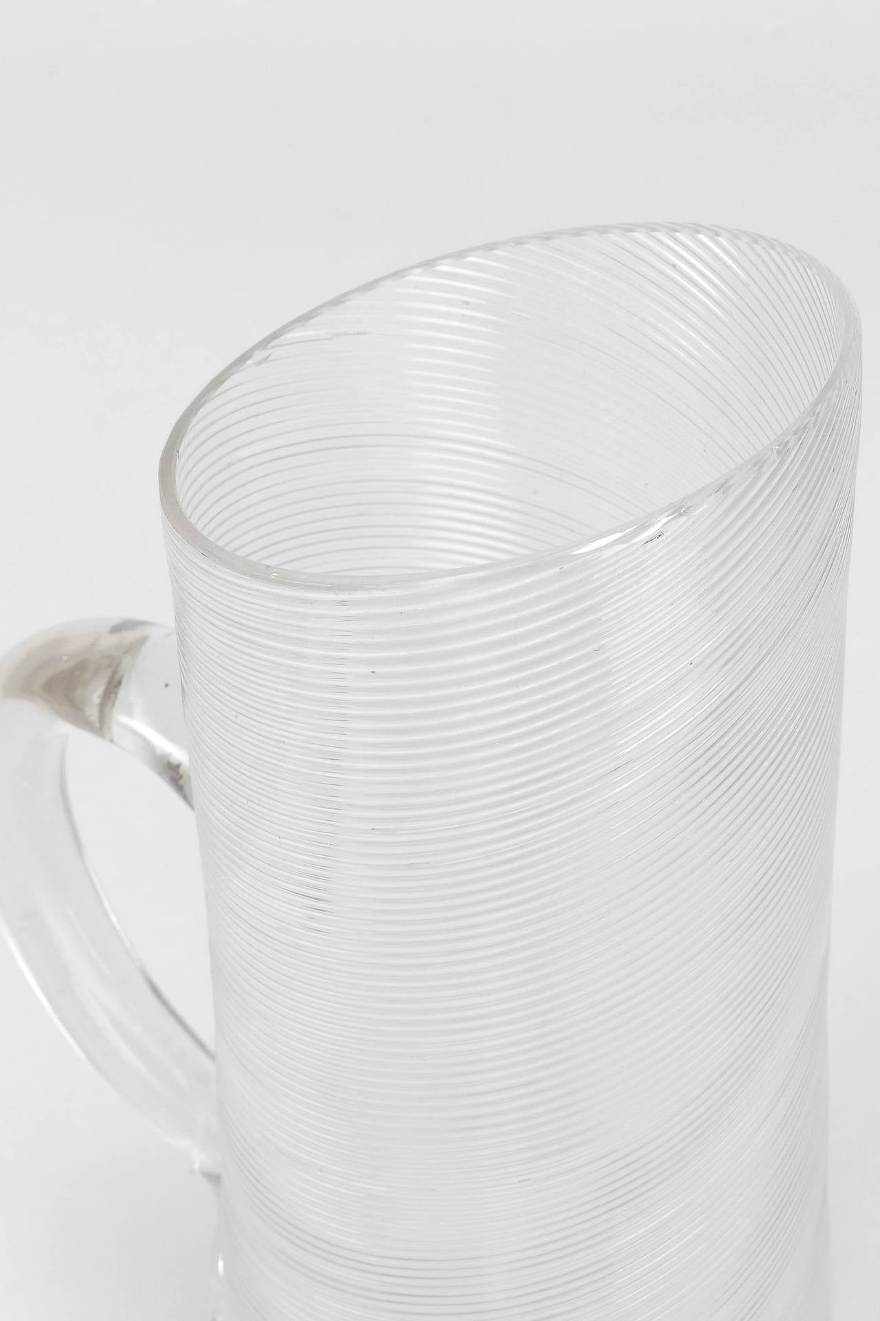 Italian Venini Filigrana Glass Decanter Jar, 1930s In Good Condition For Sale In Basel, CH