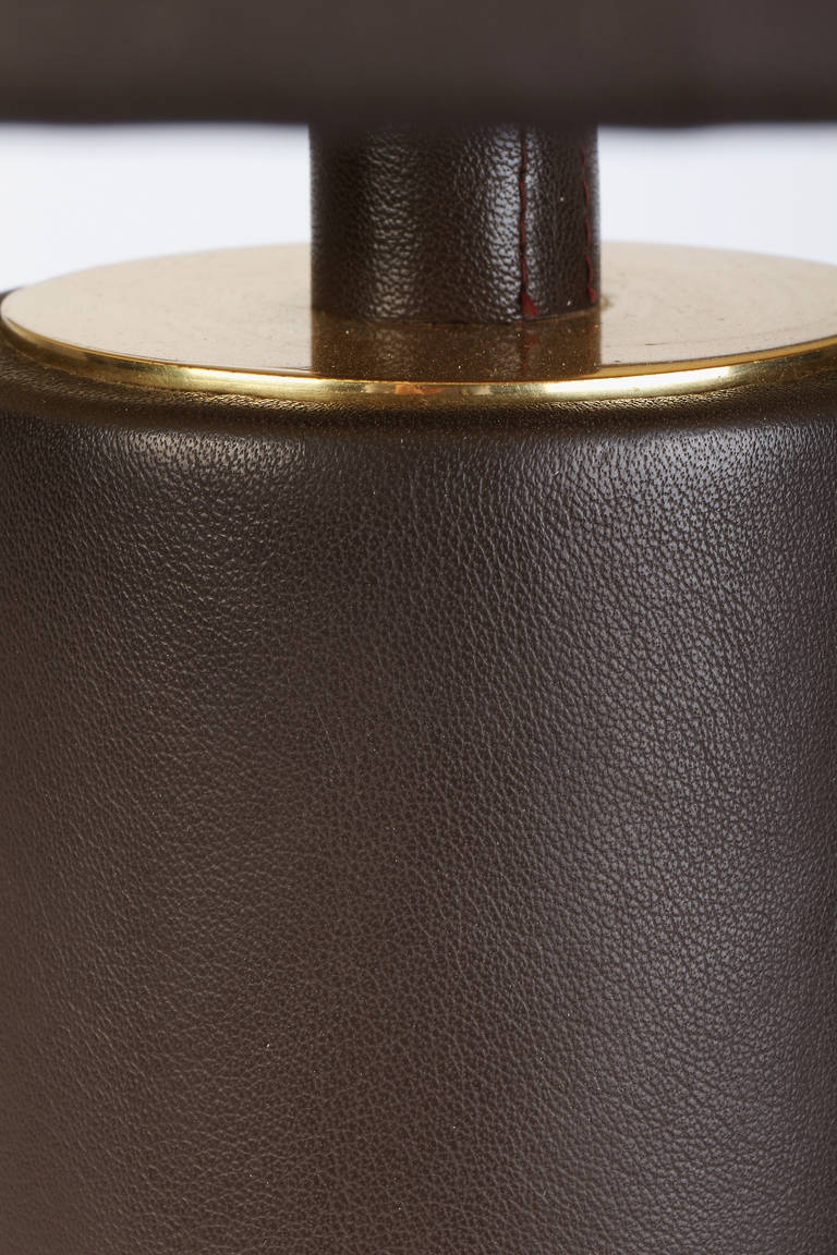 French Leather Table Lamp, circa 1940s 2