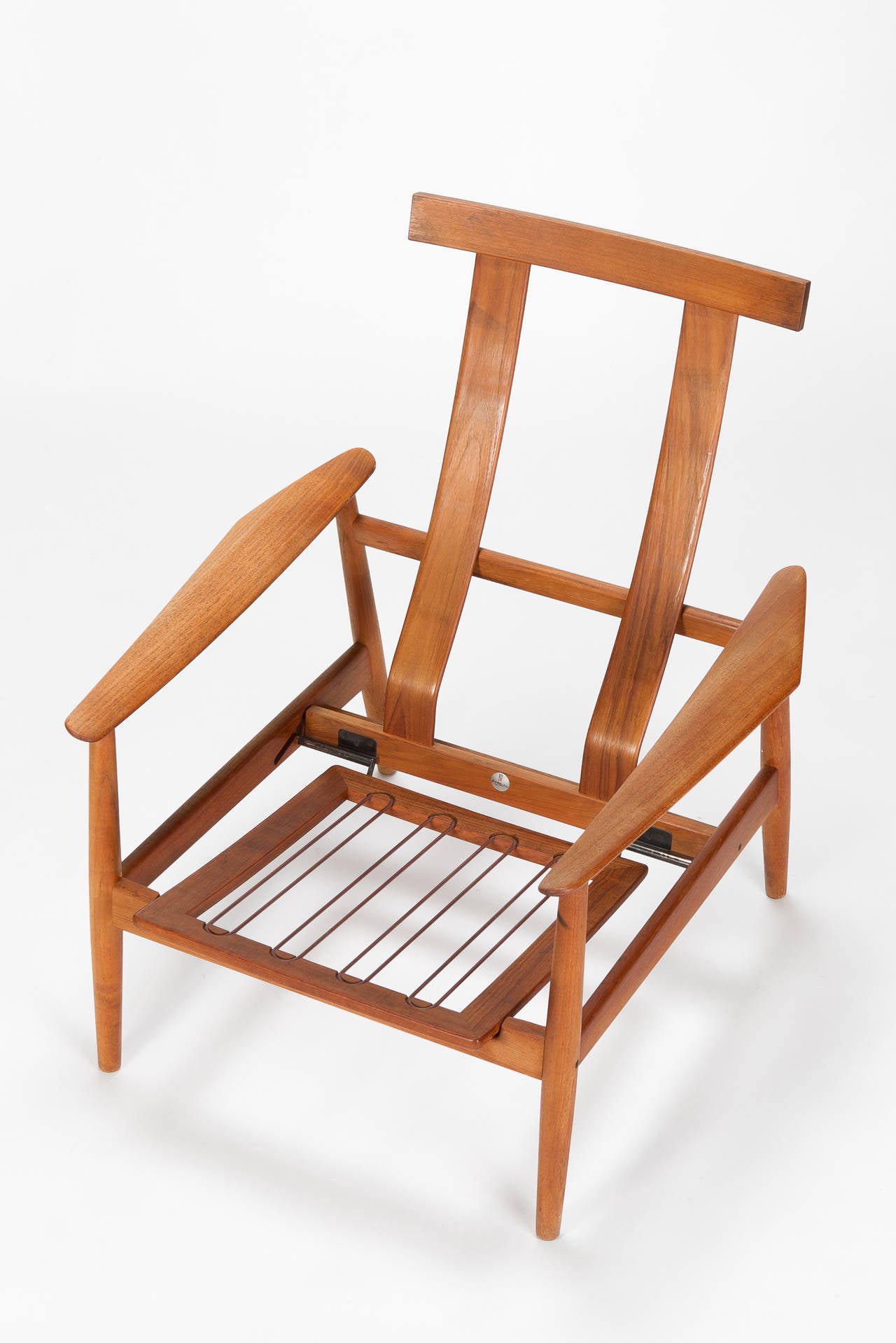 Danish Teak Reclining Chair & Ottoman by Arne Vodder 1960s 1