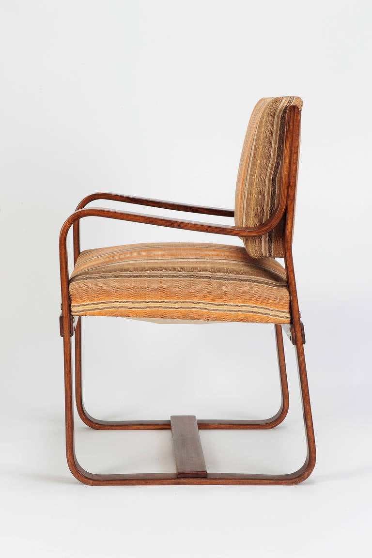 Art Deco Italian Walnut Chair by Giuseppe Pagano, 1940s