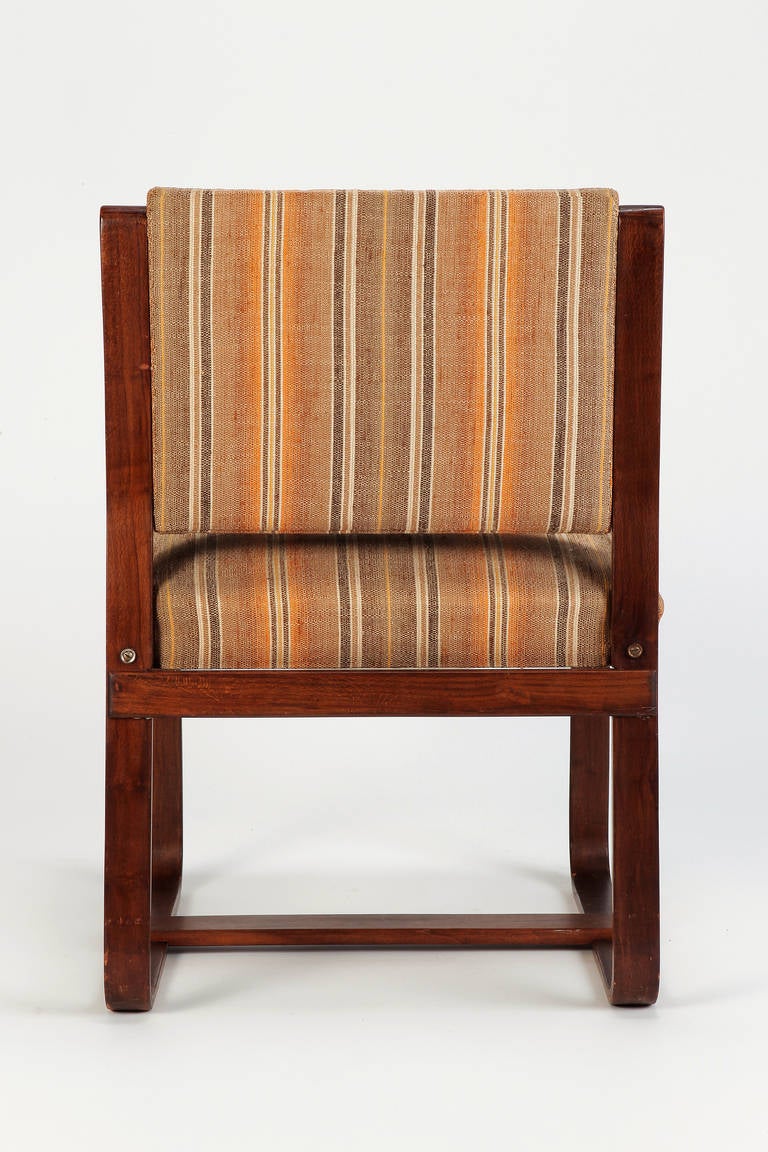 Italian Walnut Chair by Giuseppe Pagano, 1940s 1