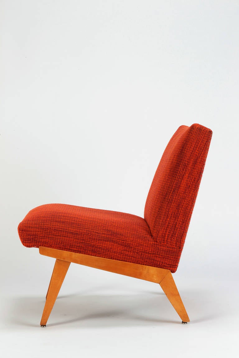 Mid-Century Modern All Original Slipper Lounge Chair by Jens Risom for Knoll, 1940s