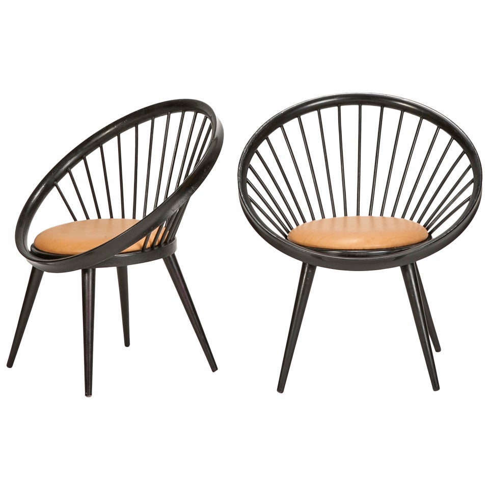 Pair of Circle Chairs by Yngve Ekström for Swedese For Sale at 1stDibs