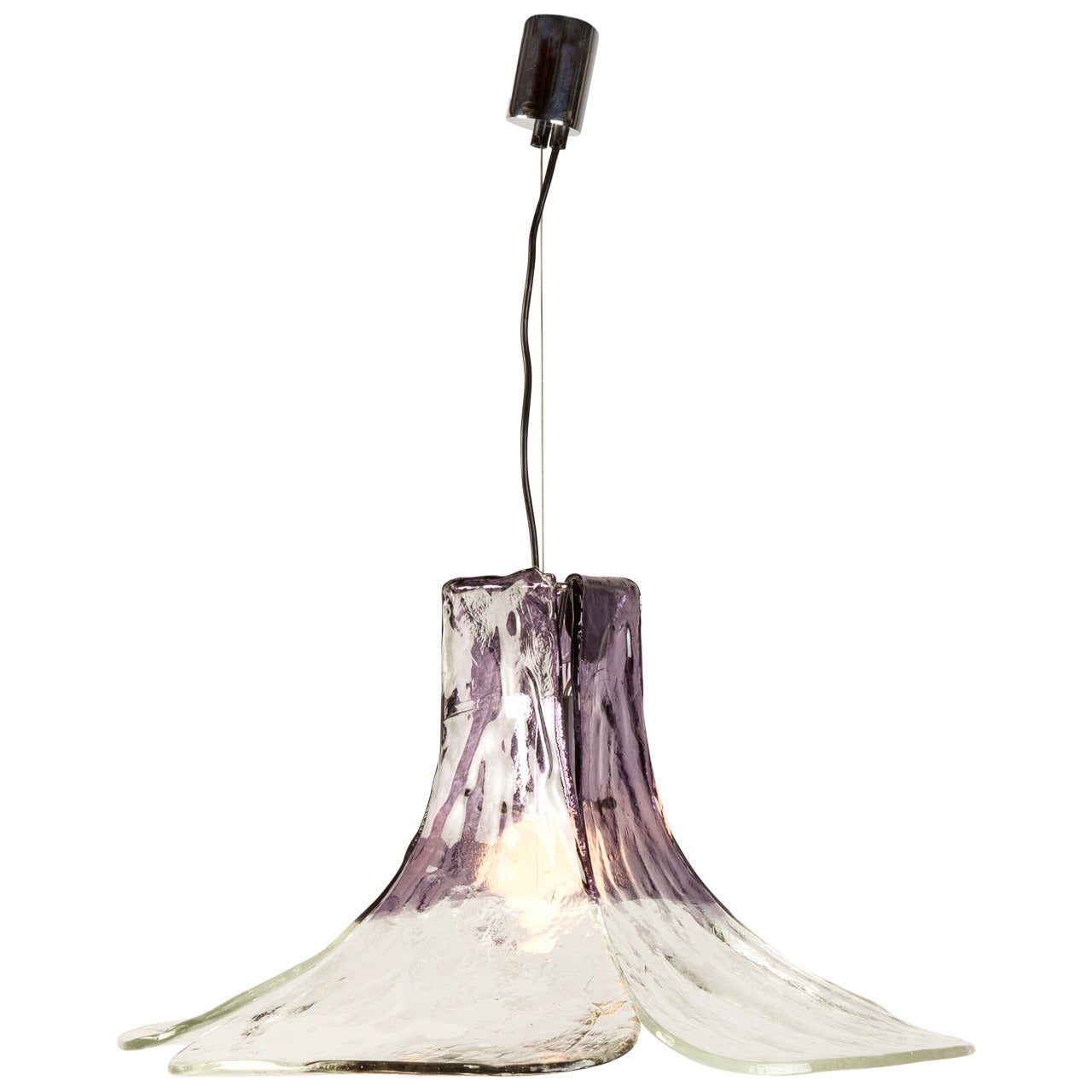 Italian Glass Flower Petal Lamp by Carlo Nason for Mazzega 70s