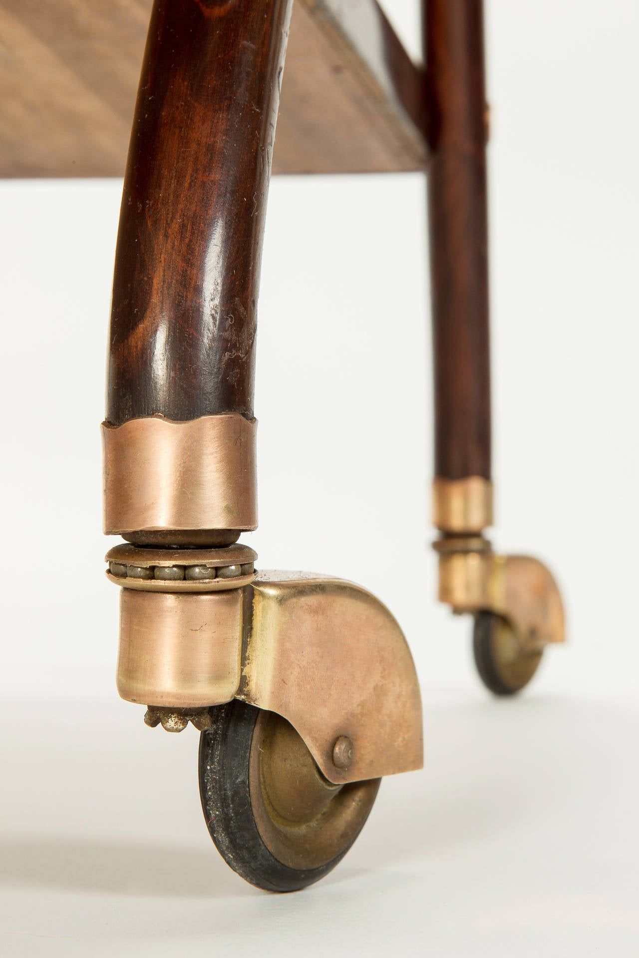 Italian Mahogany Serving Trolley by Cesare Lacca, 1950s 3