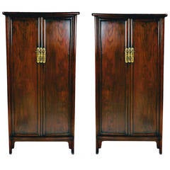 Pair of Antique Chinese Rosewood Cabinets