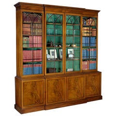 George III Mahogany Library Breakfront Bookcase