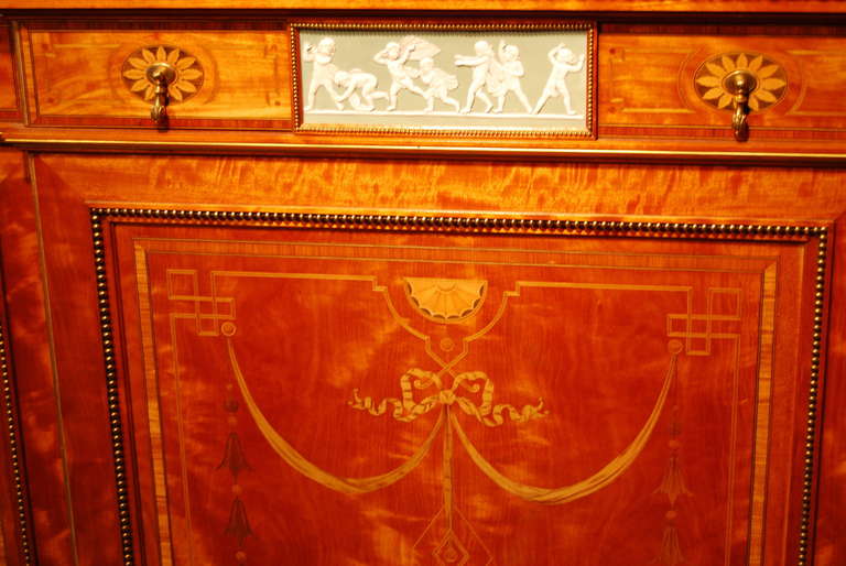19th Century Superb Satinwood, Ormolu and Gilt Cabinet with Wedgwood Plaques For Sale
