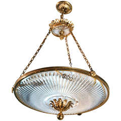 Antique Continental Ormolu and Glass Chandelier