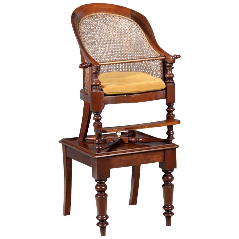 Child's Library Bergere High Chair on Table For Sale